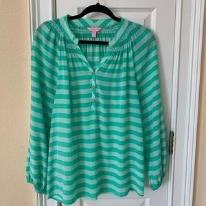 Lilly Pulitzer Mint Green Striped Elsa Top